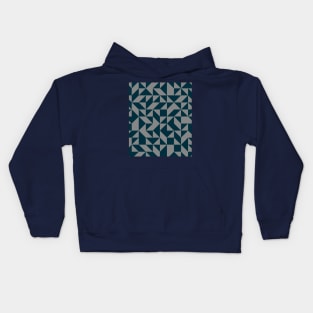 Blue and Grey Geometric Art Kids Hoodie